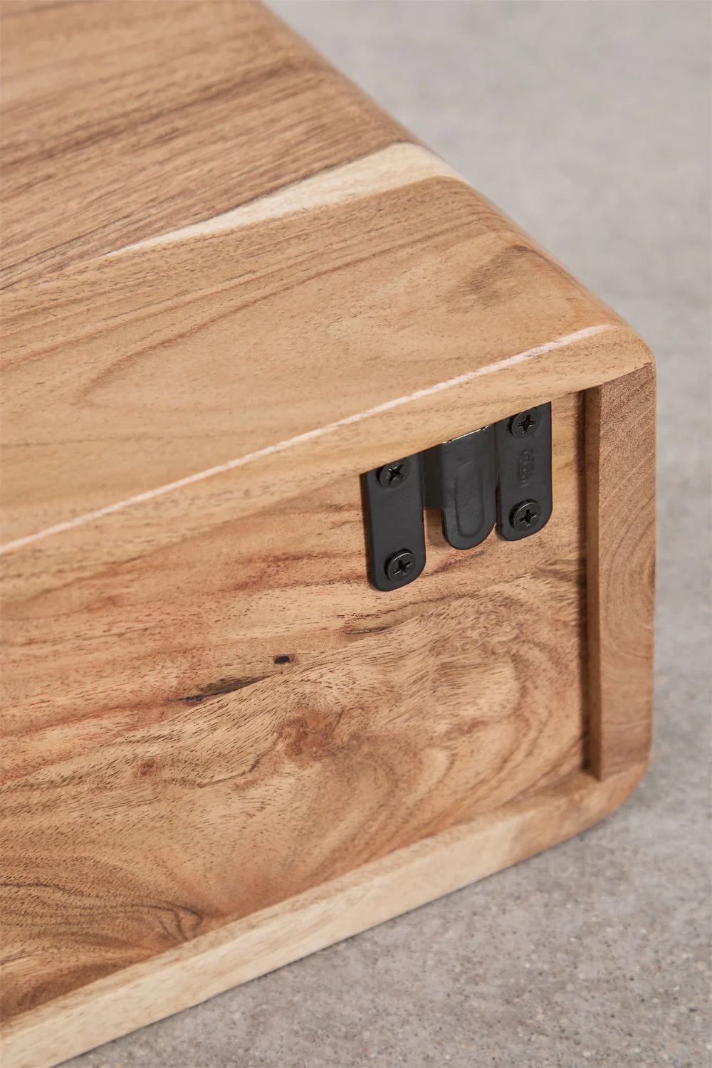 Nordilan - Comodino sospeso rettangolare 40x30 cm in legno di acacia