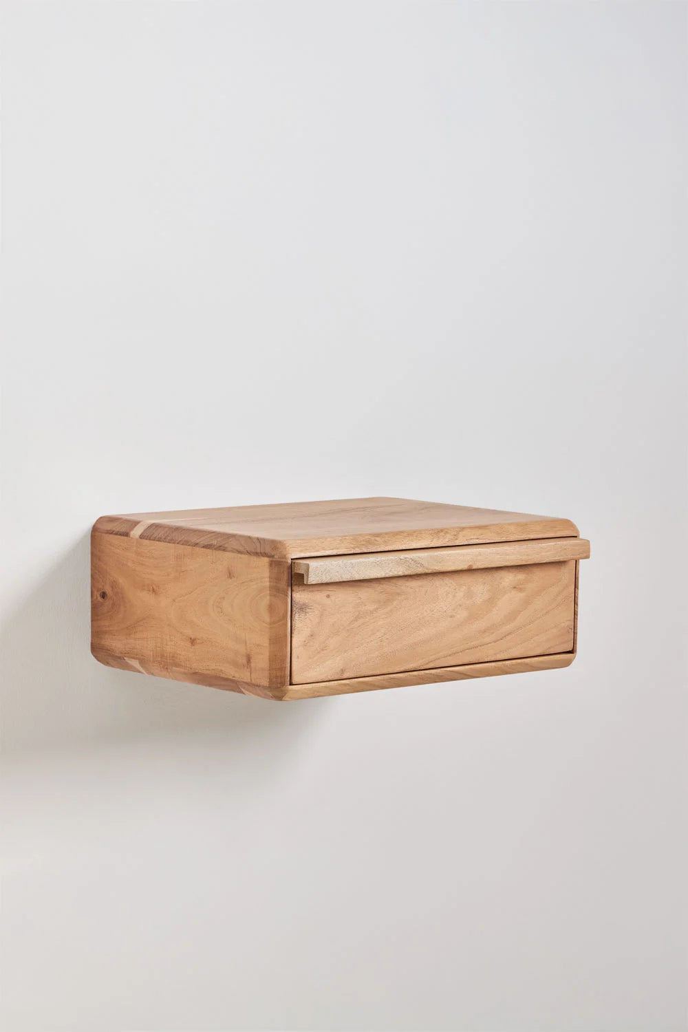 Nordilan - Comodino sospeso rettangolare 40x30 cm in legno di acacia