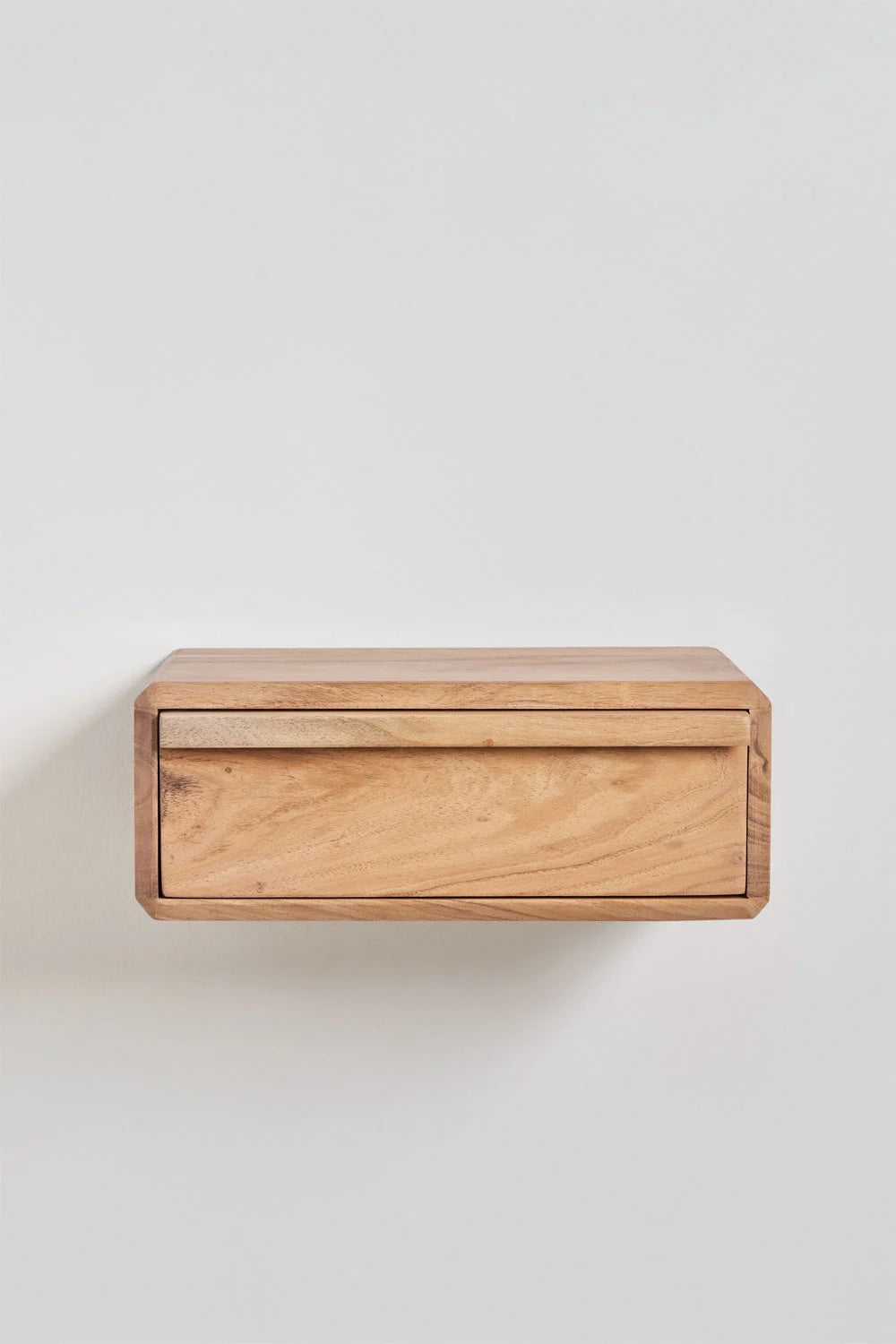 Nordilan - Comodino sospeso rettangolare 40x30 cm in legno di acacia