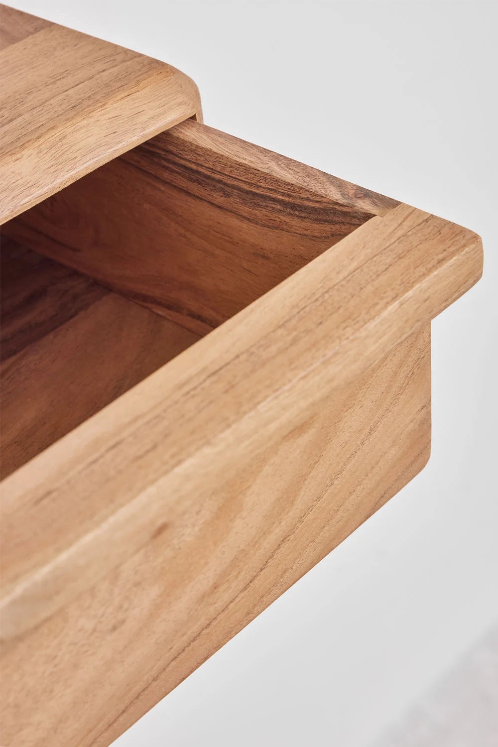 Nordilan - Comodino sospeso rettangolare 40x30 cm in legno di acacia