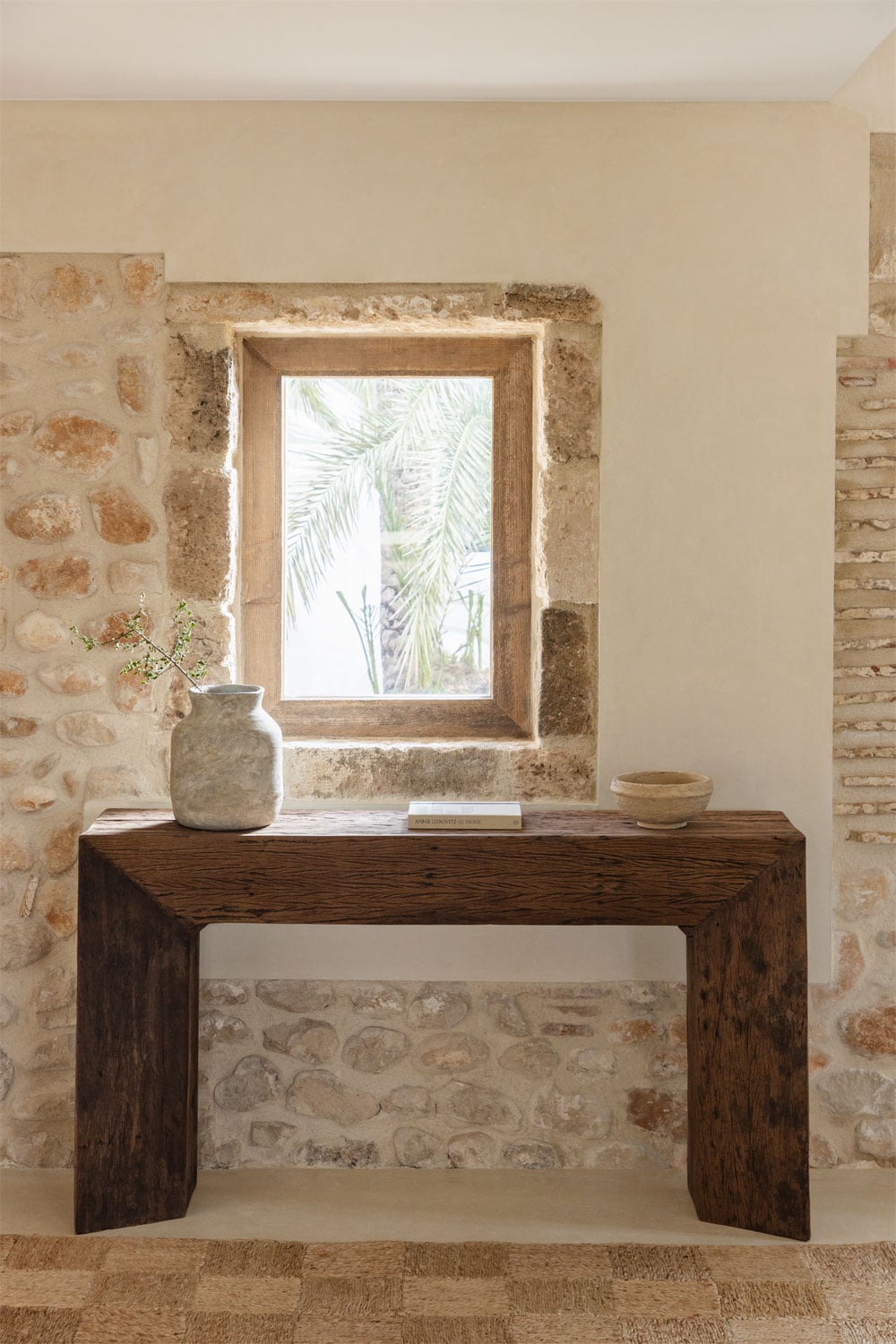 Juvira - Consolle ingresso 150x35 cm in legno riciclato