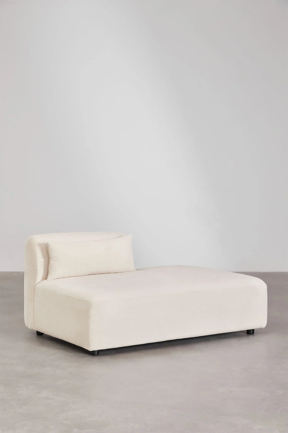 Fogler - Divano componibile angolare in 2 pezzi con chaise longue destra e pouf