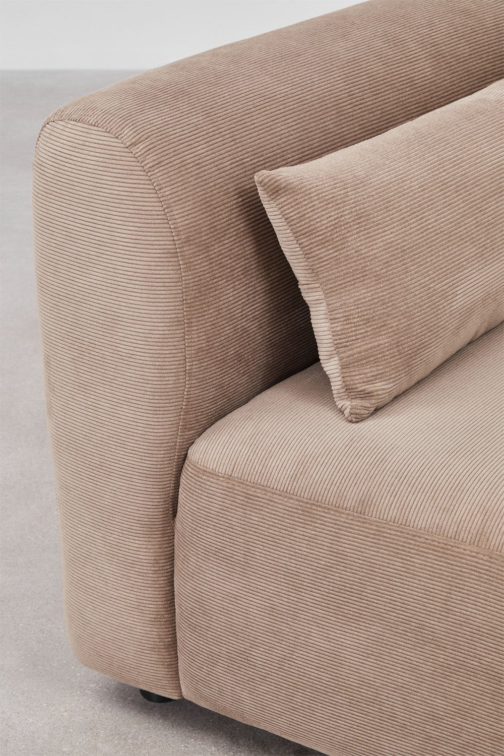 Fogler - Divano componibile angolare in 2 pezzi con chaise longue destra e pouf