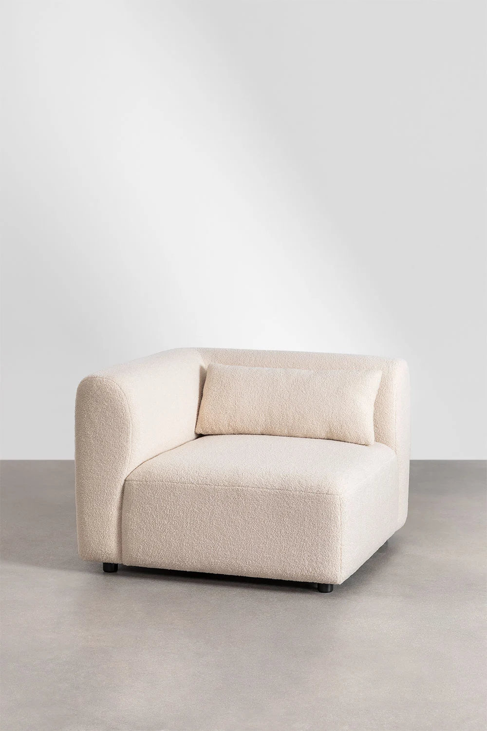 Fogler - Divano componibile angolare in 2 pezzi con chaise longue destra e pouf