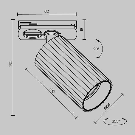 Faretto Calipso per Binario Unity - TR218-1-GU10-BK