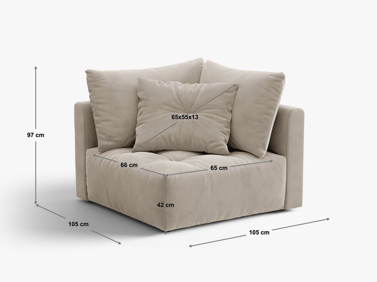 Modulo Angolare Bloom, 1 Posto, 105x105x97