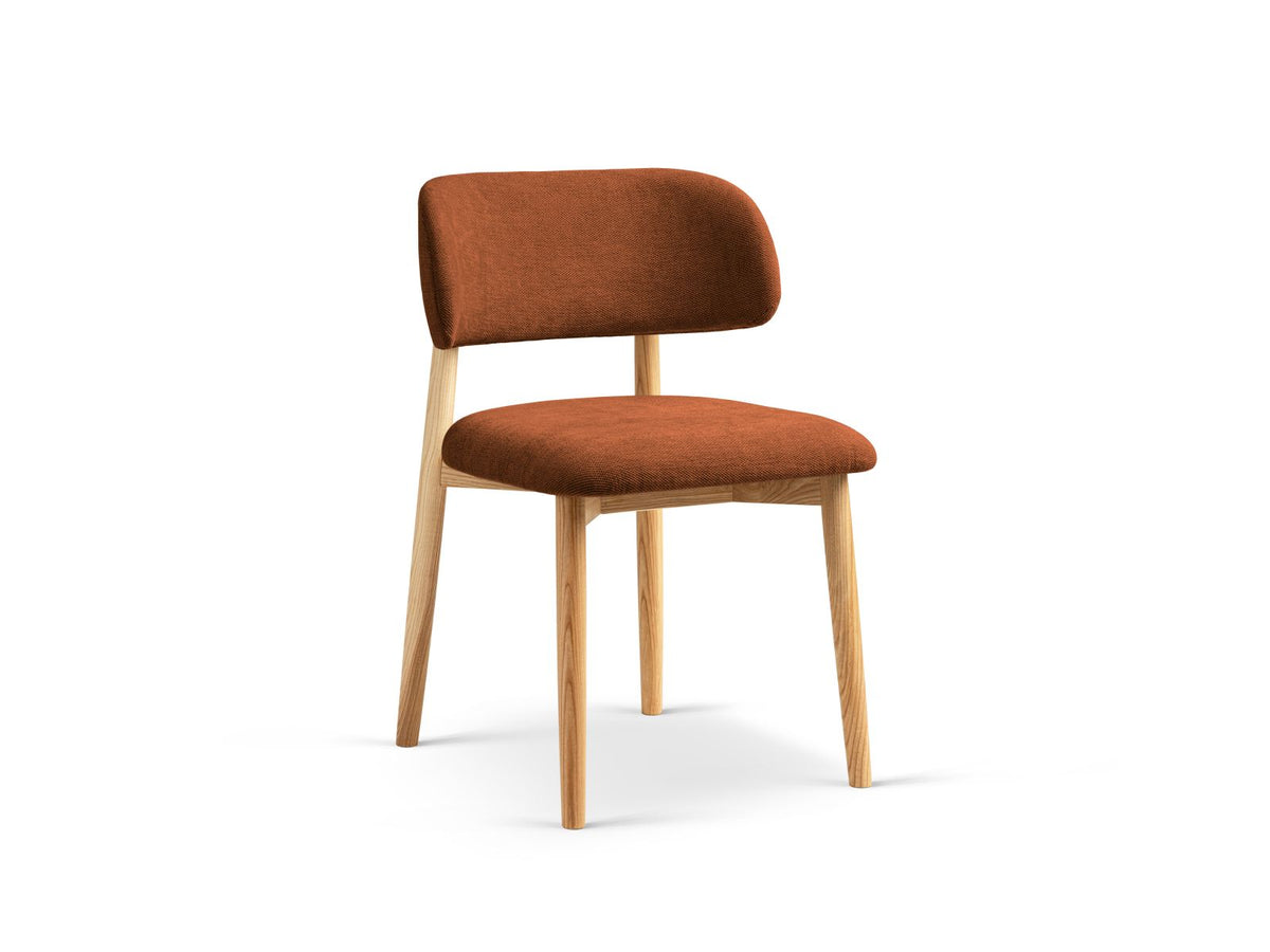 Sedia in Velluto, "Evan", 1 Posto, 49.5x51x77 - Arancione