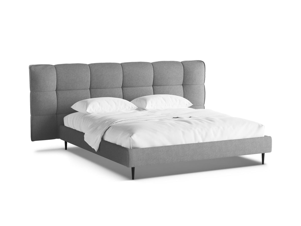 Letto Contenitore con Testata Eric Gambe metallo nero - Grigio Scuro 200x200