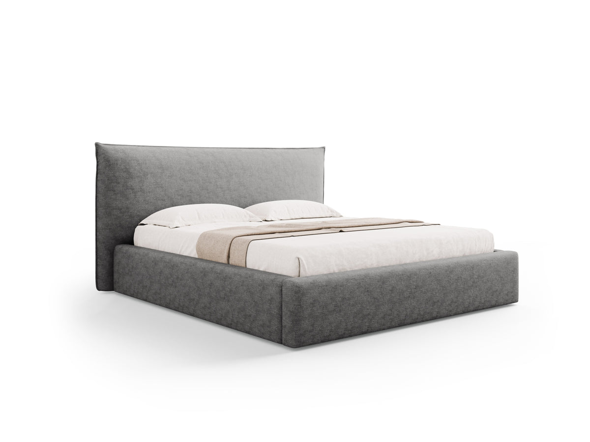 Letto con Contenitore e Testata, "Kaelle", 223x220x111 - Argento
