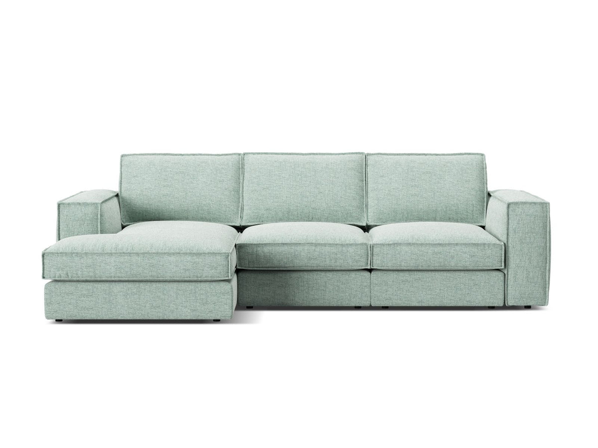 Divano Angolare Modulare Sinistro, "Pola", 3 Posti, 284x158x88 - Menta