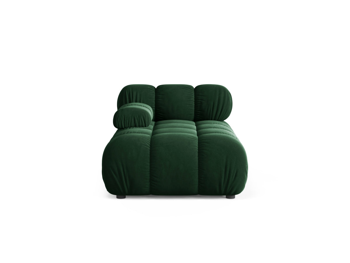 Chaise Longue Sinistra in Velluto, "Bellis", 1 Posto, 155x94x70 - Verde Bottiglia