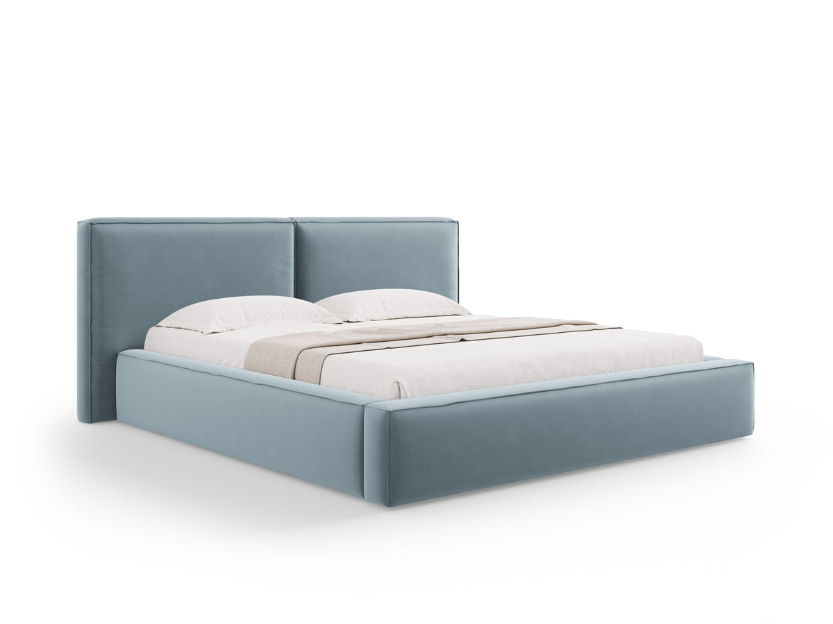 Letto Contenitore con Testata Doppia Jodie - Blu Chiaro 180x200