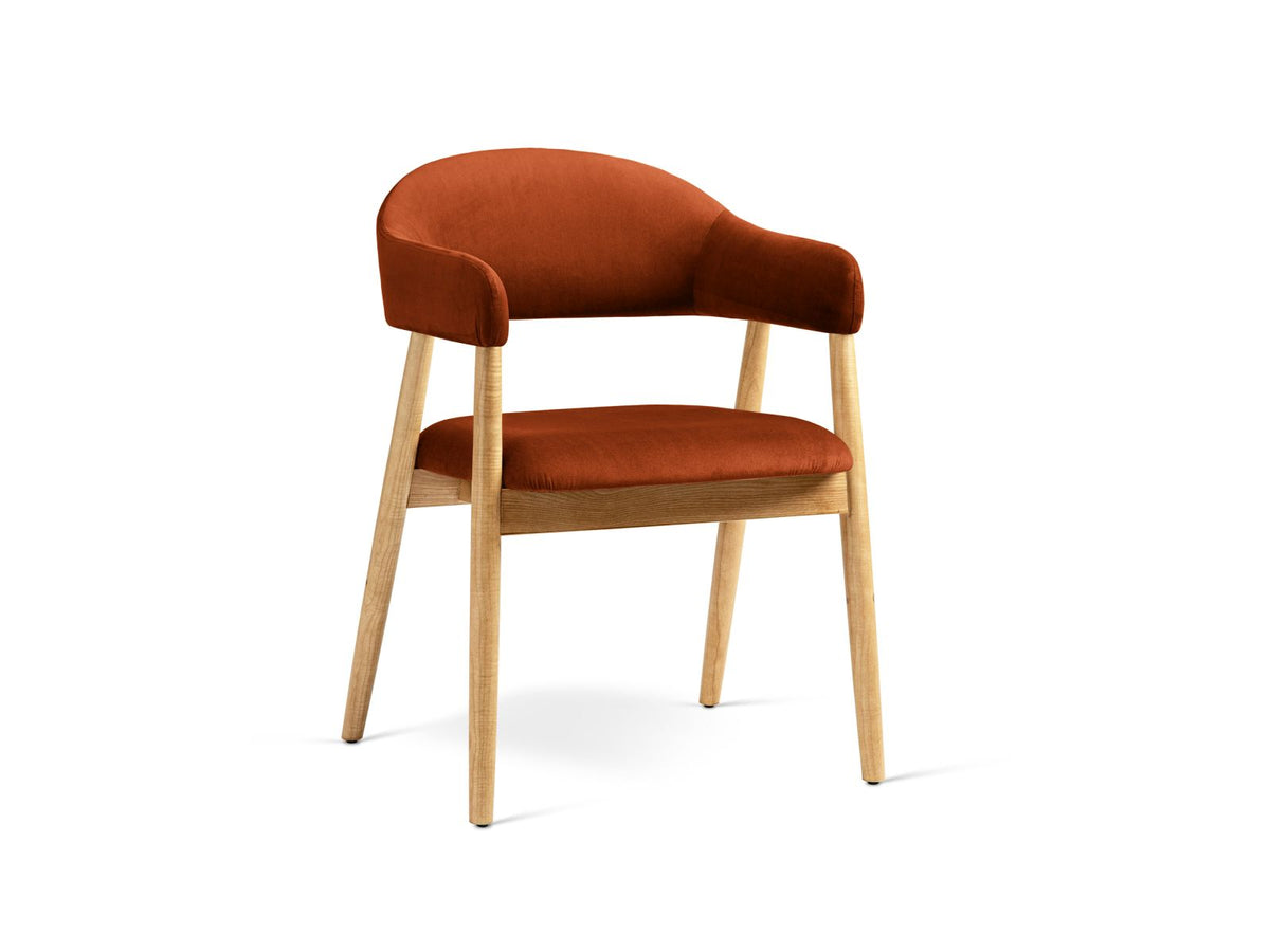 Sedia in Velluto, "Adra", 1 Posto, 56x59x77 - Mogano