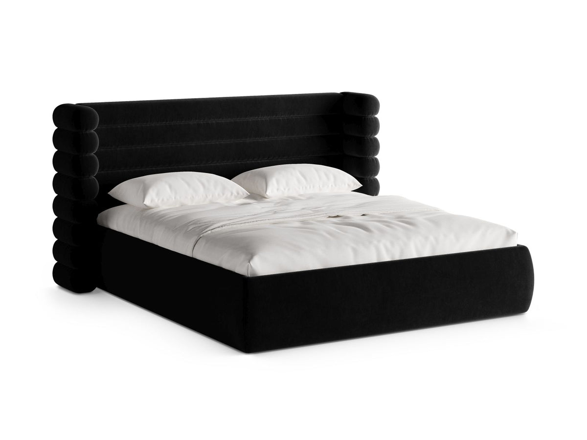 Letto con Contenitore e Testata, "Mount", 228x236x120 - Nero