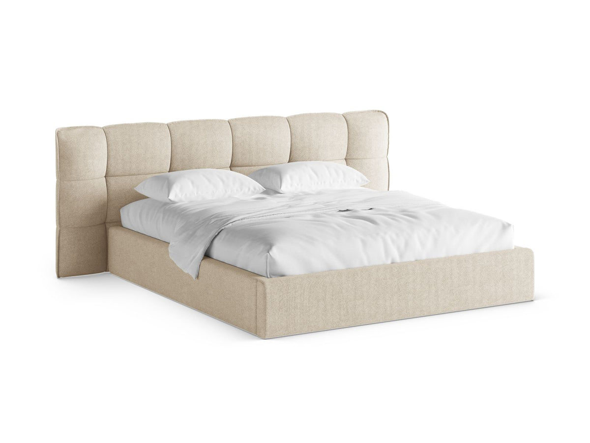 Letto Contenitore con Testata Eric Gambe plastica nera - Beige Chiaro 200x200