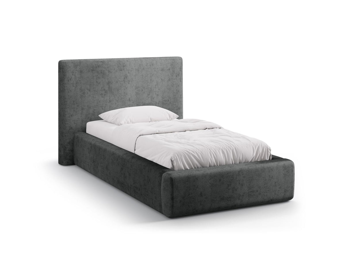 Letto con Contenitore e Testata, "Amy", 220x130x95 - Grigio Scuro