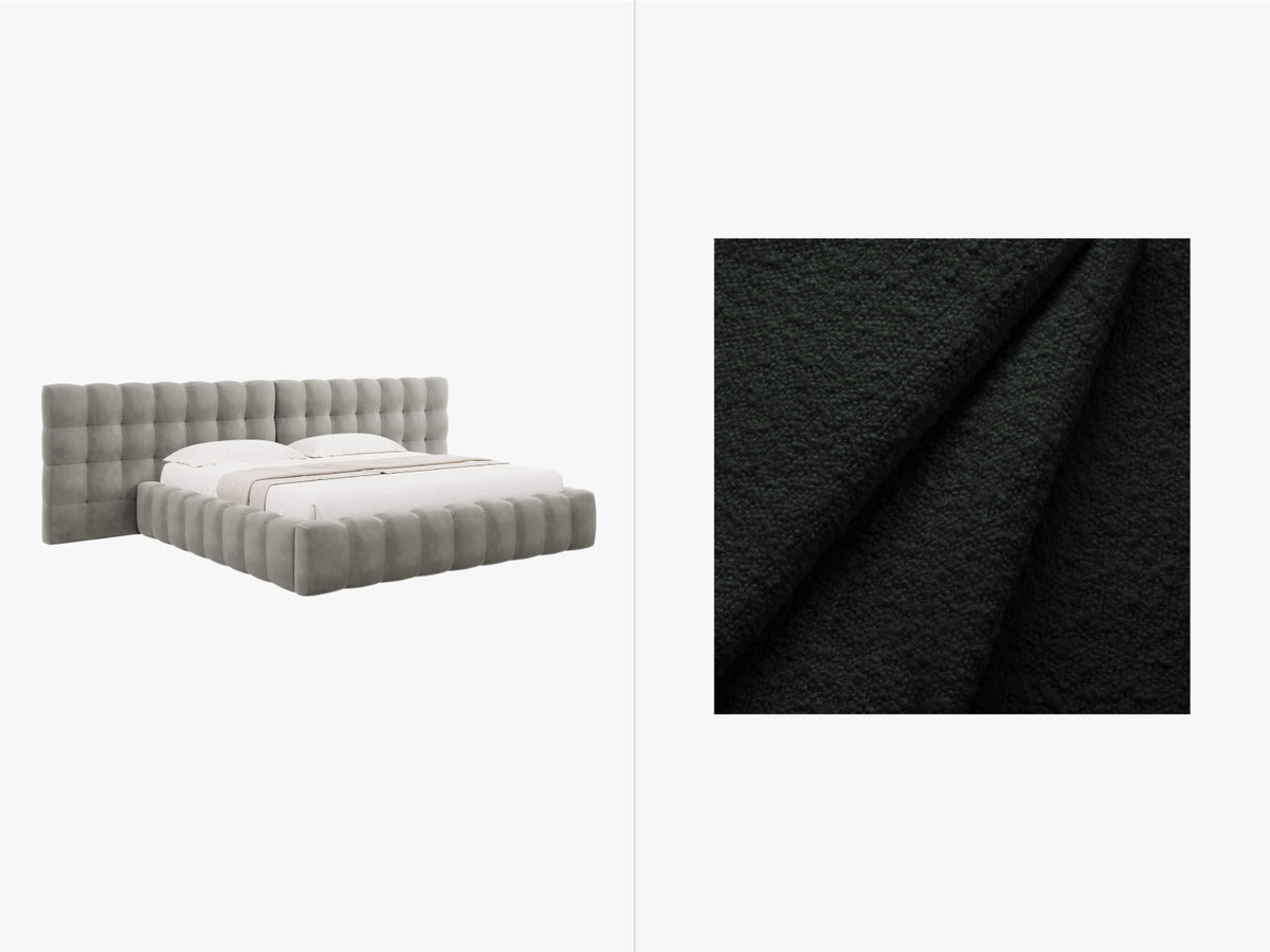 Letto Contenitore con Testata Doppia Mamaia - Nero 180x200
