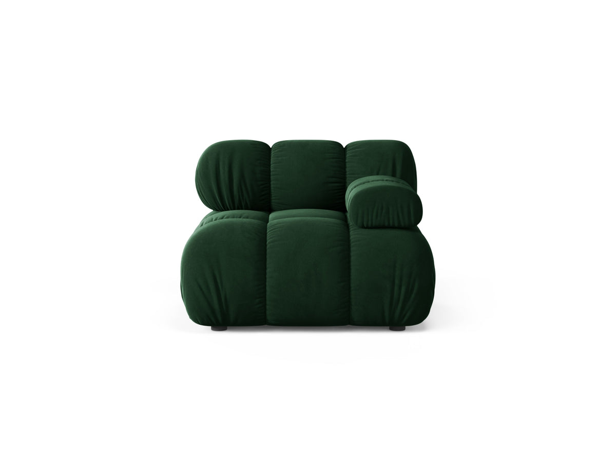 Modulo Destro in Velluto, "Bellis", 1 Posto, 94x94x70 - Verde Bottiglia