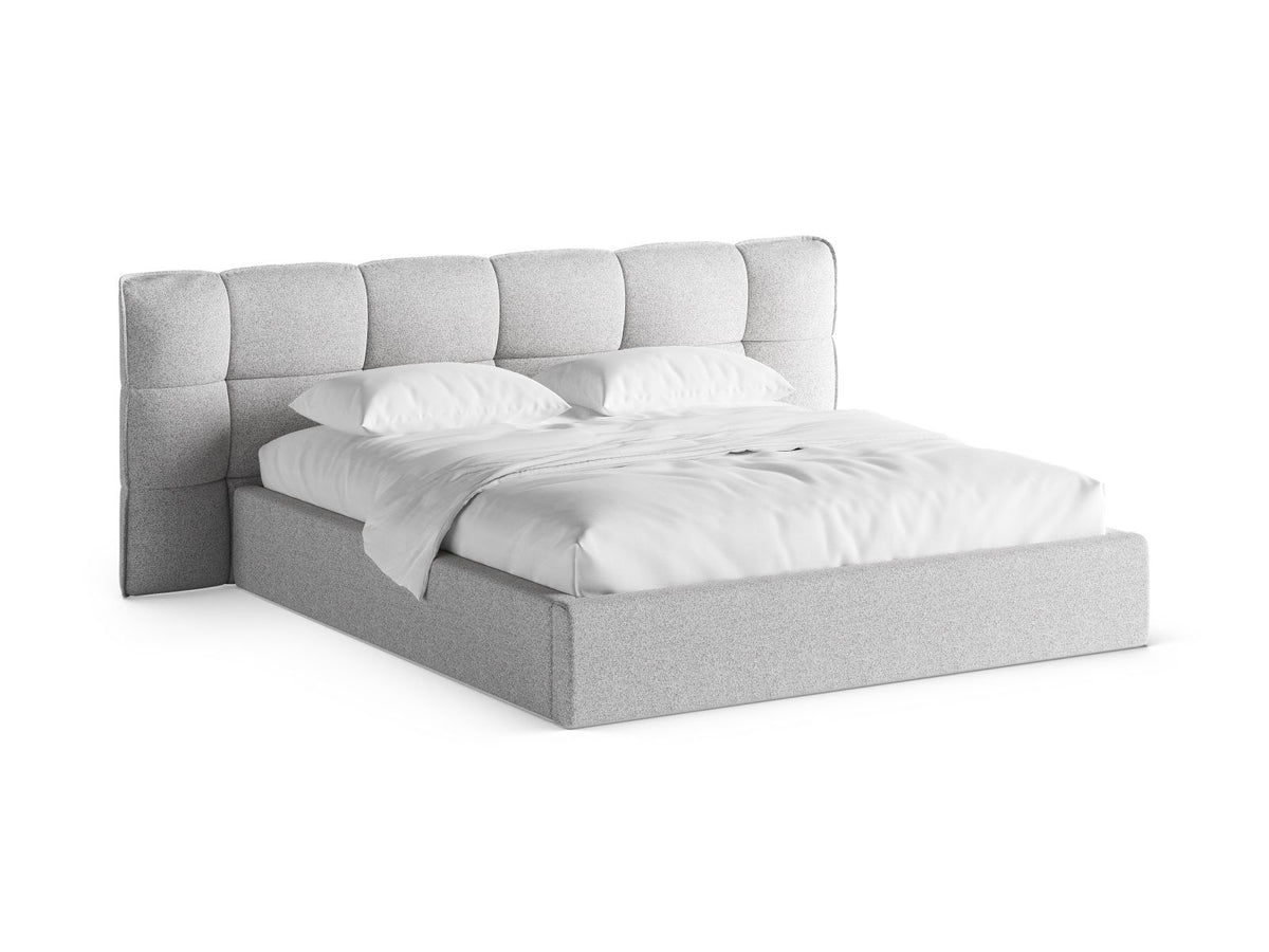 Letto Contenitore con Testata Eric Gambe plastica nera - Grigio Chiaro Mélange 180x200