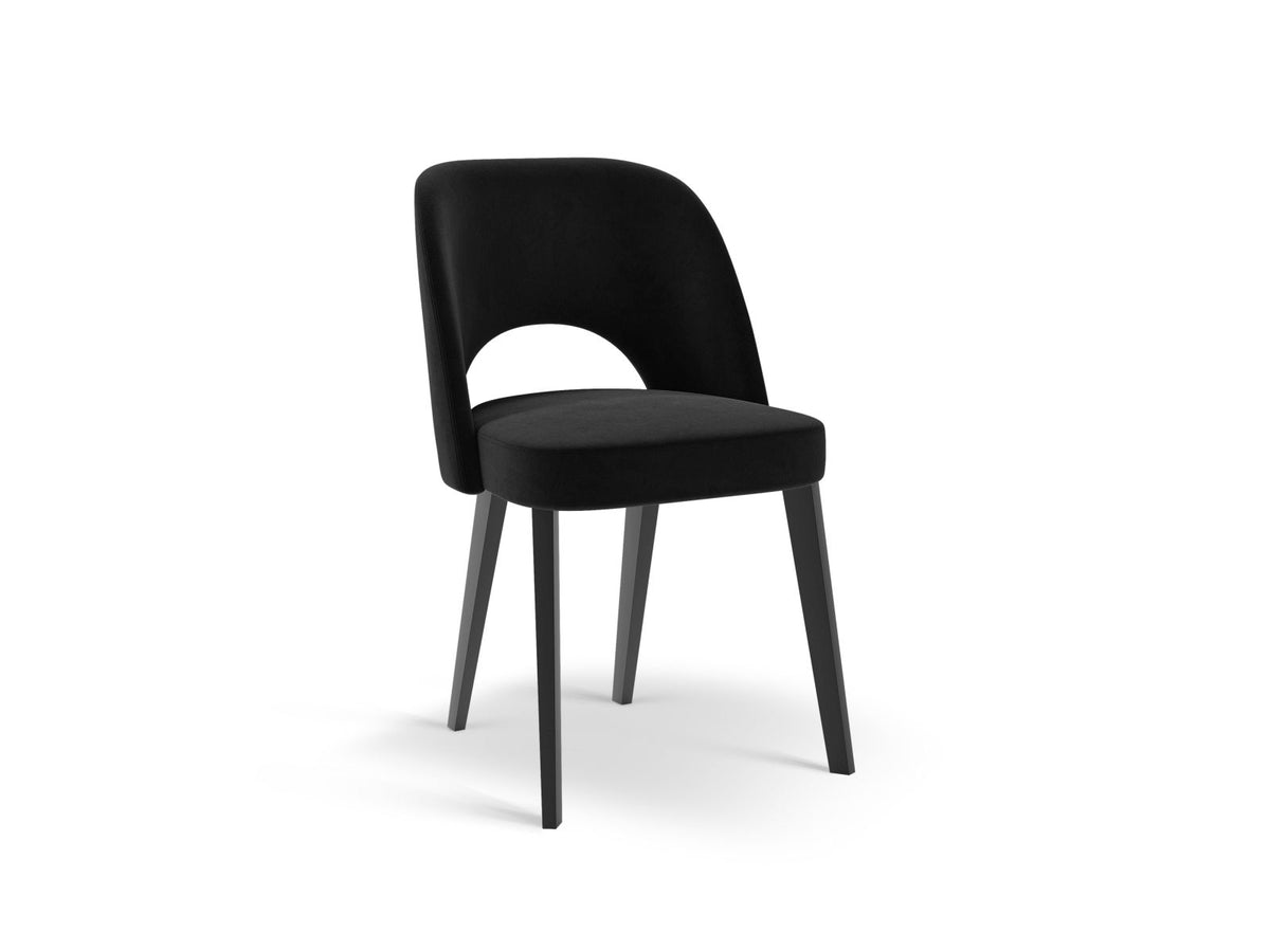 Sedia in Velluto, "Bowe", 1 Posto, 56x52x83 - Nero