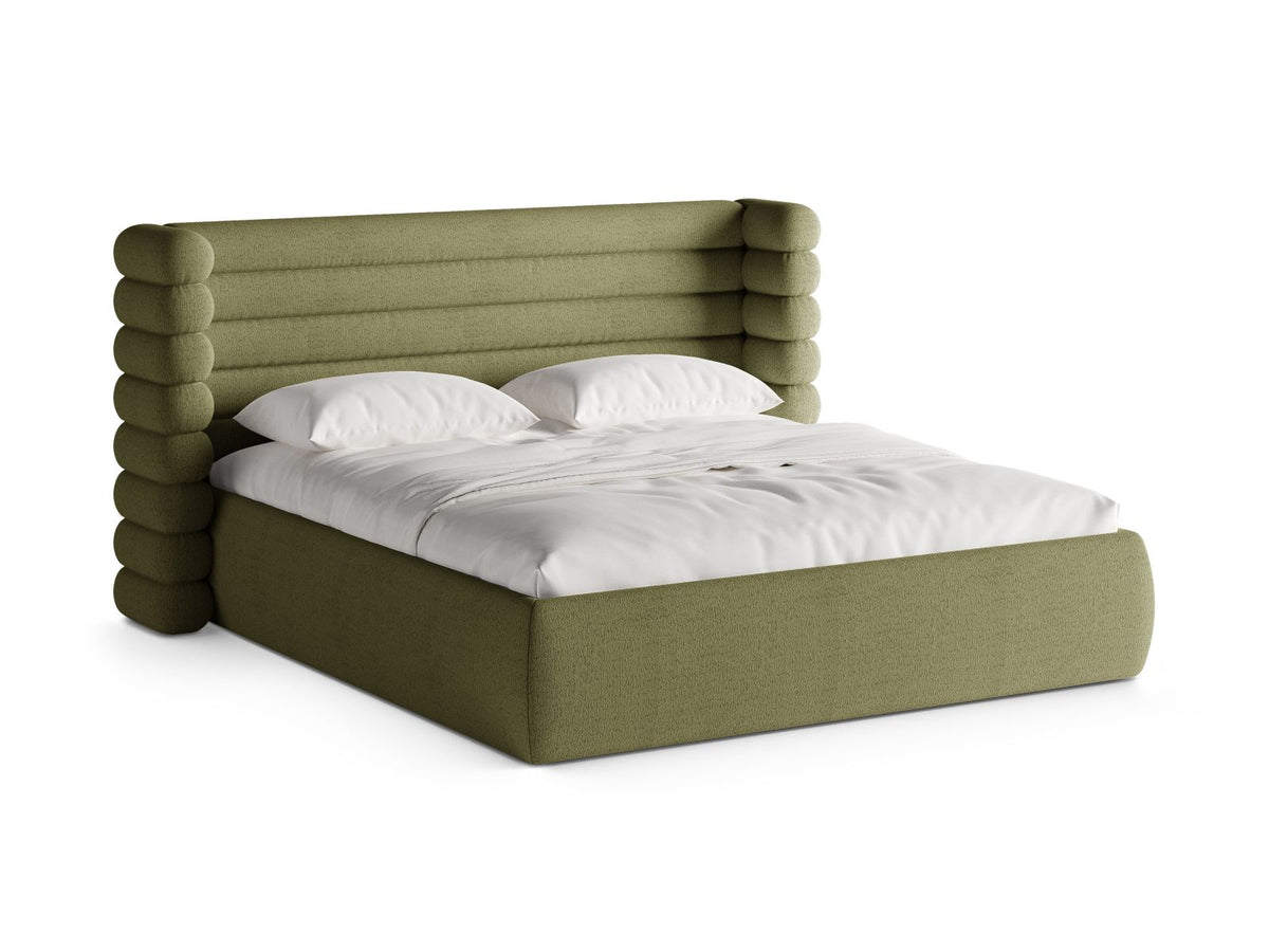Letto con Contenitore e Testata, "Mount", 228x256x120 - Oliva Chiaro