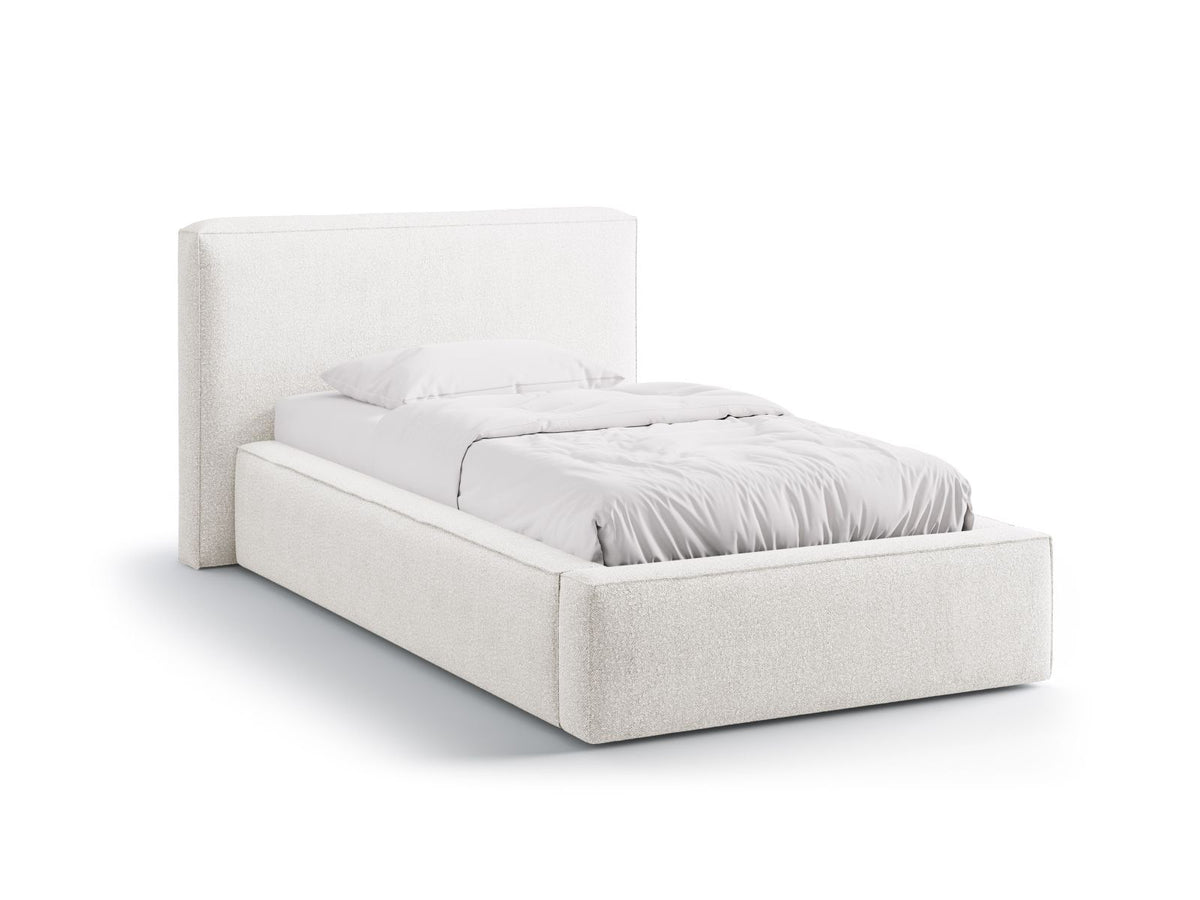 Letto con Contenitore e Testata, "Jodie", 223x136x95 - Bianco