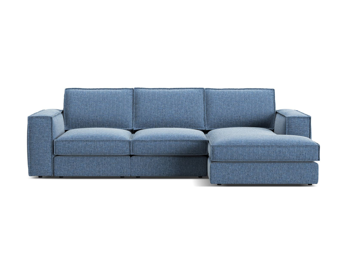 Divano Angolare Modulare Destro, "Pola", 3 Posti, 284x158x88 - Blu Scuro