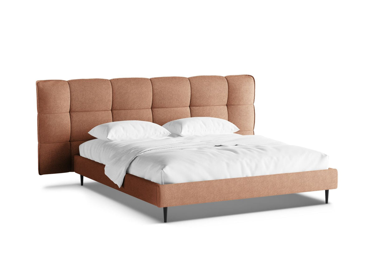 Letto Contenitore con Testata Eric Gambe metallo nero - Pesca 200x200