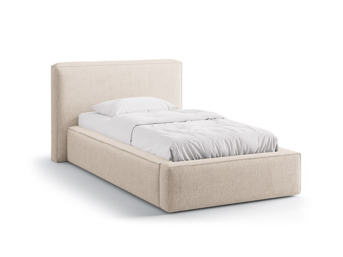 Letto con Contenitore e Testata, "Jodie", 223x136x95 - Beige