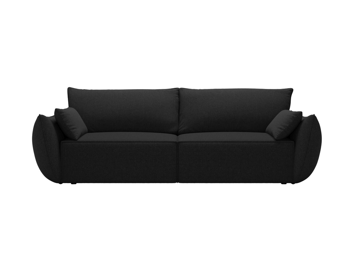 Divano Letto con Contenitore, "Kaelle", 3 Posti, 244x97x91 - Nero