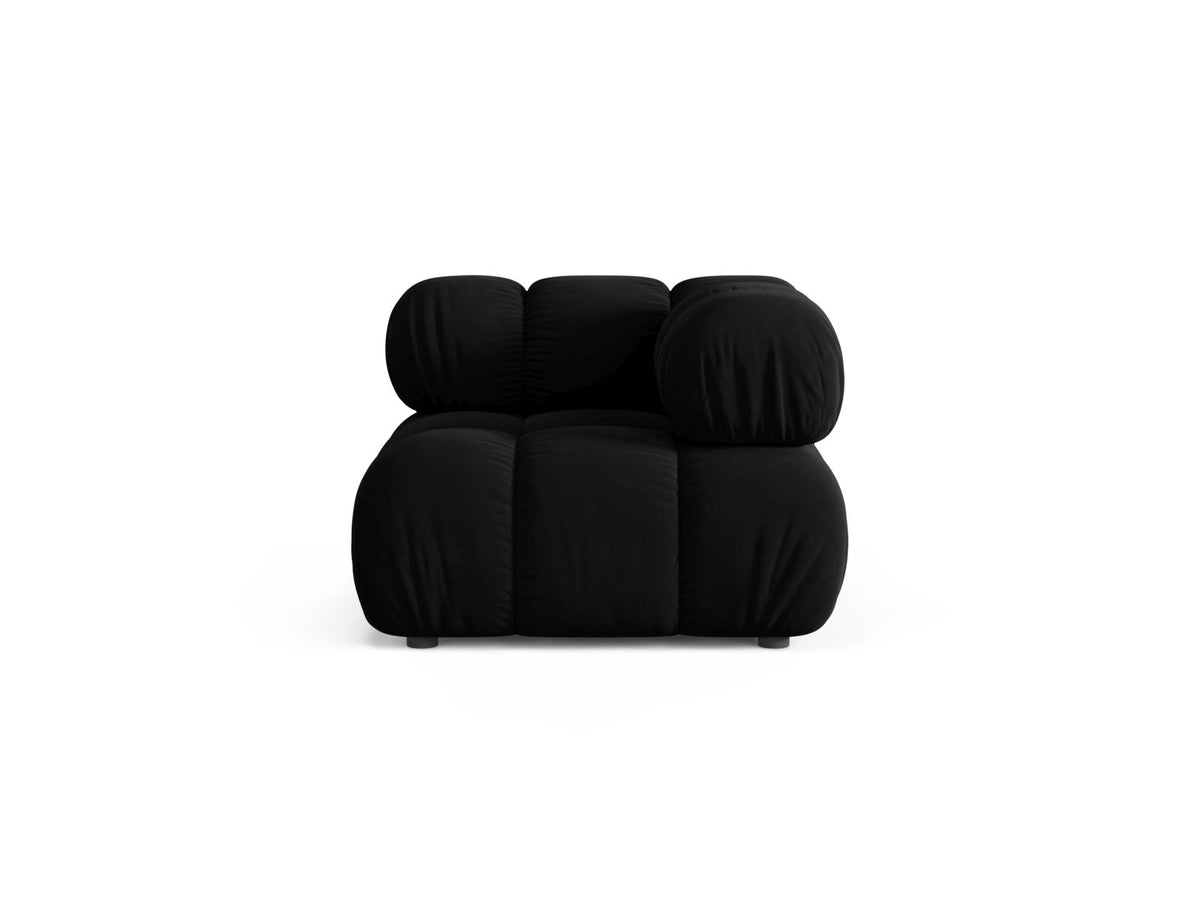 Modulo Angolare in Velluto, "Bellis", 1 Posto, 94x94x70 - Nero