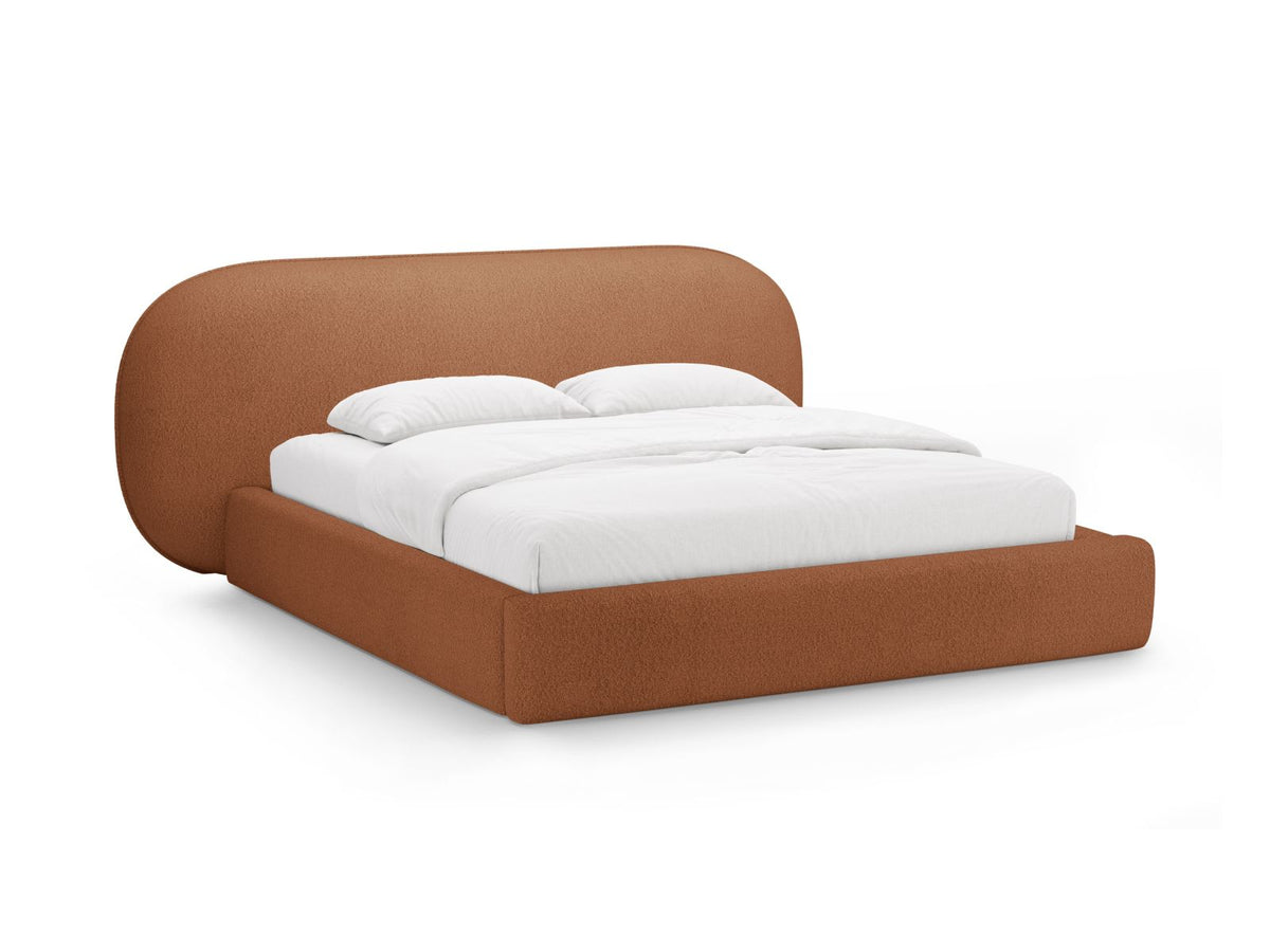 Letto Contenitore con Testata Ovalo - Terracotta 200x200