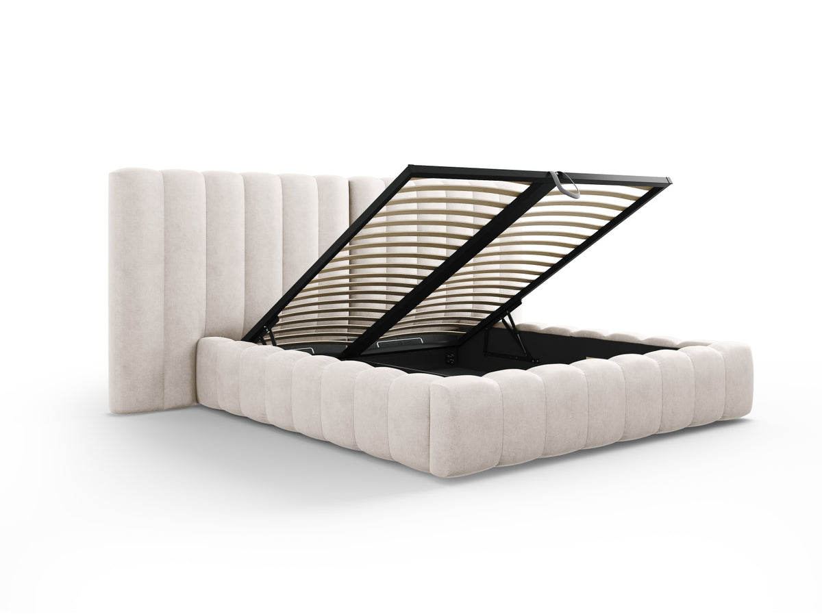 Letto contenitore con testiera doppia, "Kelp", 230x250x100