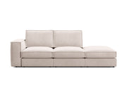 Divano Modulare Aperto Destro in Velluto, "Pola", 3 Posti, 259x103x88 - Beige