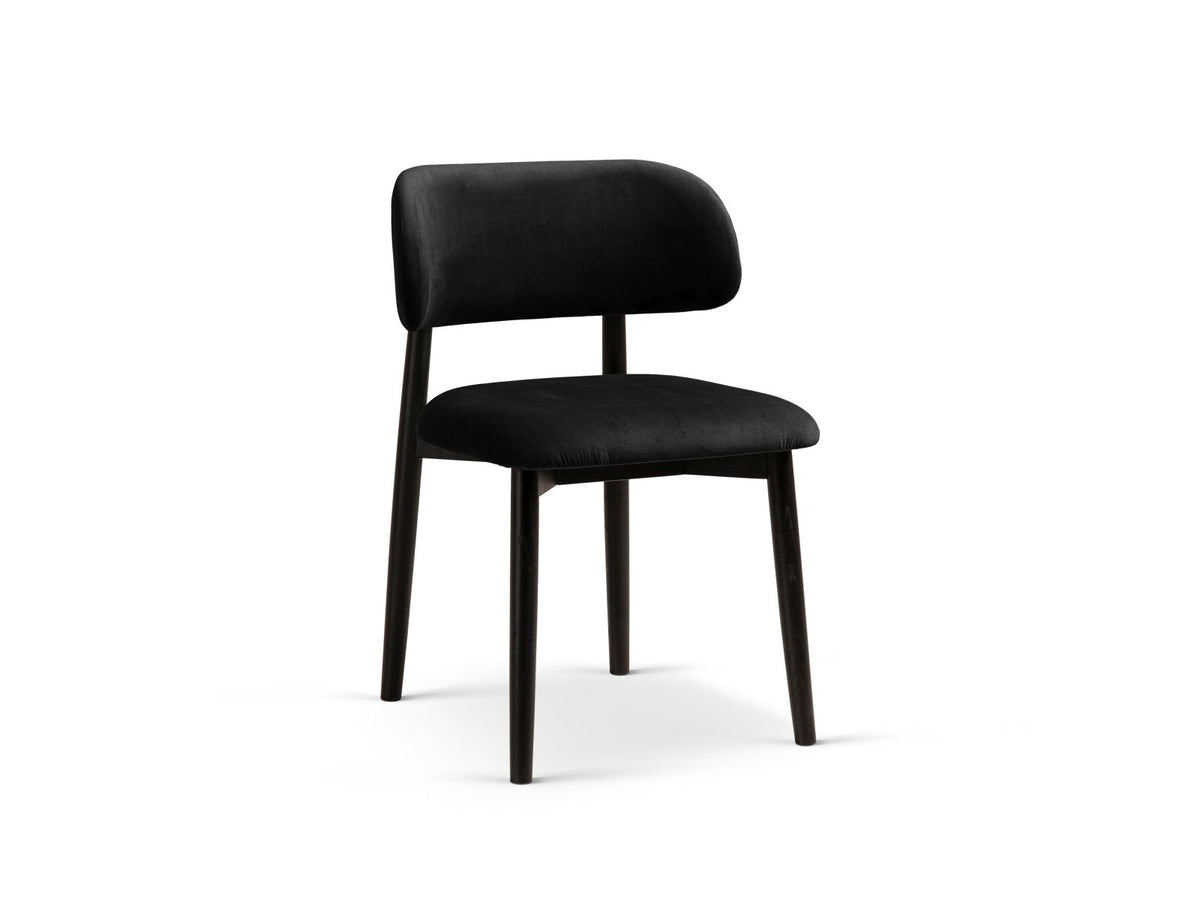 Sedia in Velluto, "Evan", 1 Posto, 49.5x51x77 - Nero