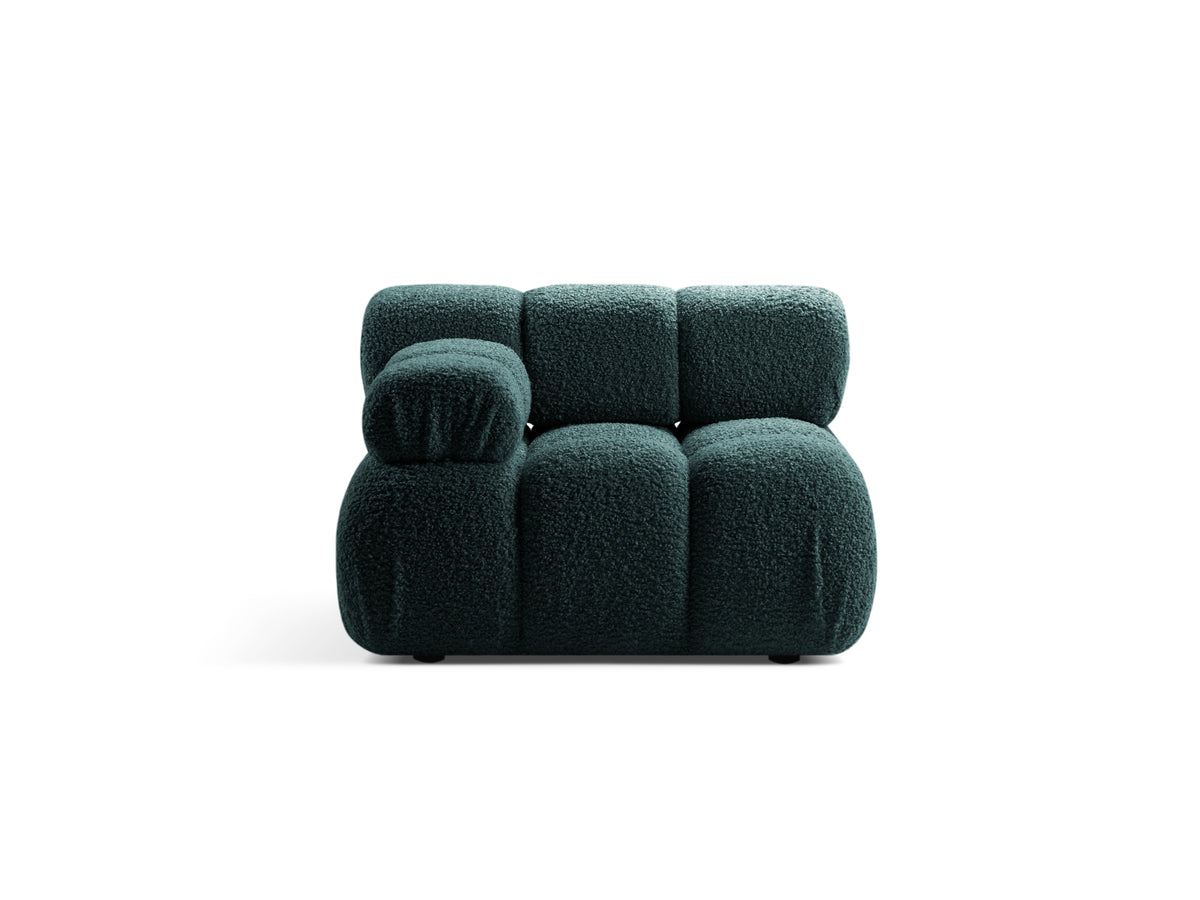 Modulo Sinistro in Bouclé, "Bellis", 1 Posto, 94x94x70 - Petrolio