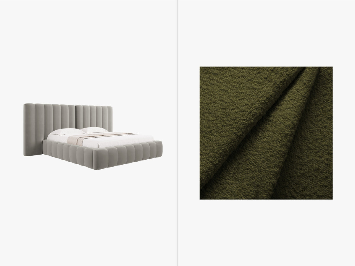 Letto Contenitore con Testata Doppia Kelp - Verde Oliva Scuro 180x200