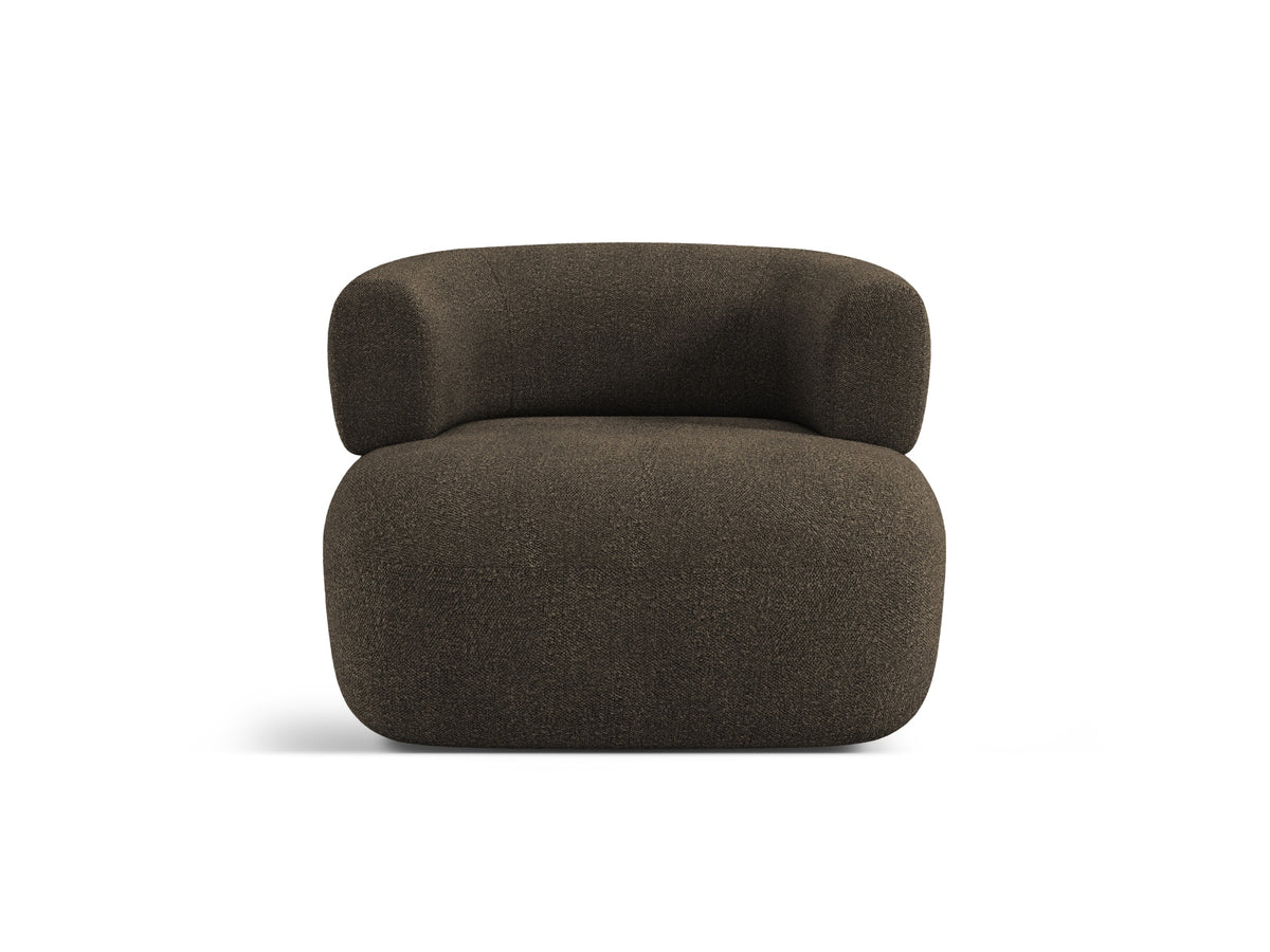 Poltrona in Bouclé, "Jenny", 1 Posto, 90x88x73 - Grigio Bruno