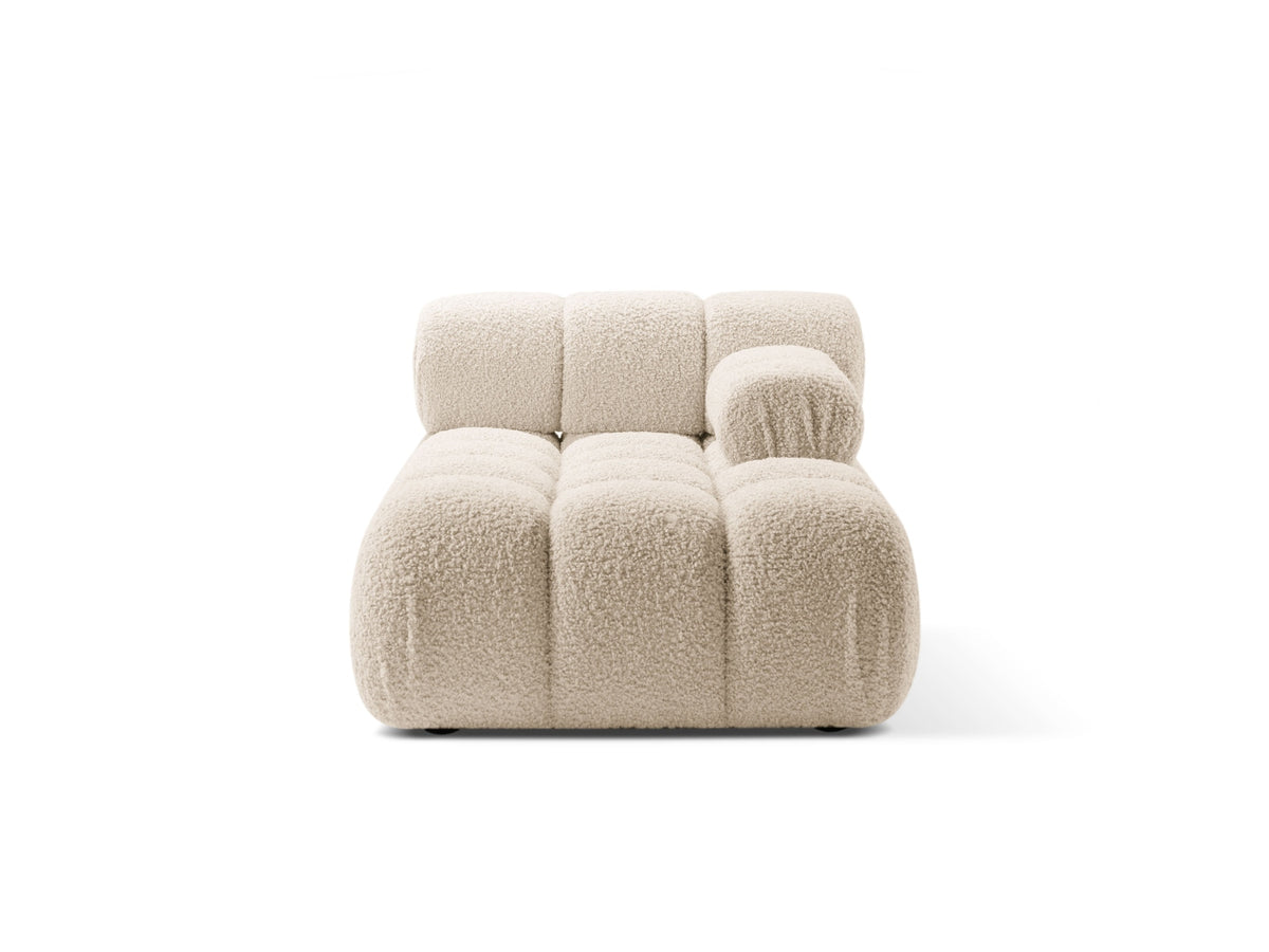 Chaise Longue Destra in Bouclé, "Bellis", 1 Posto, 155x94x70 - Beige Chiaro
