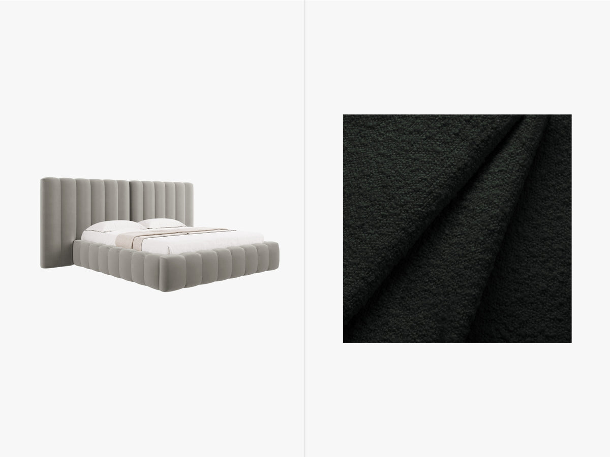 Letto Contenitore con Testata Doppia Kelp - Nero 160x200