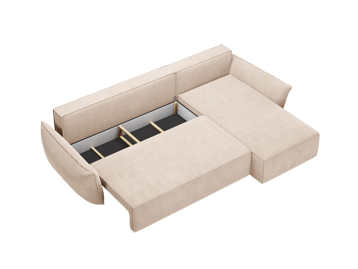Divano Letto Angolare con Contenitore Kaelle, 4 Posti, 168x262x87
