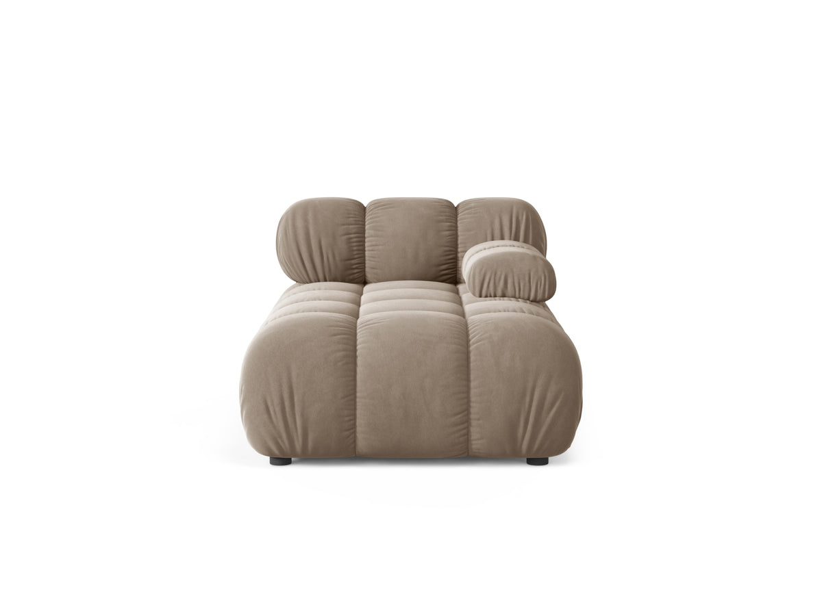 Chaise Longue Destra in Velluto, "Bellis", 1 Posto, 155x94x70 - Cappuccino