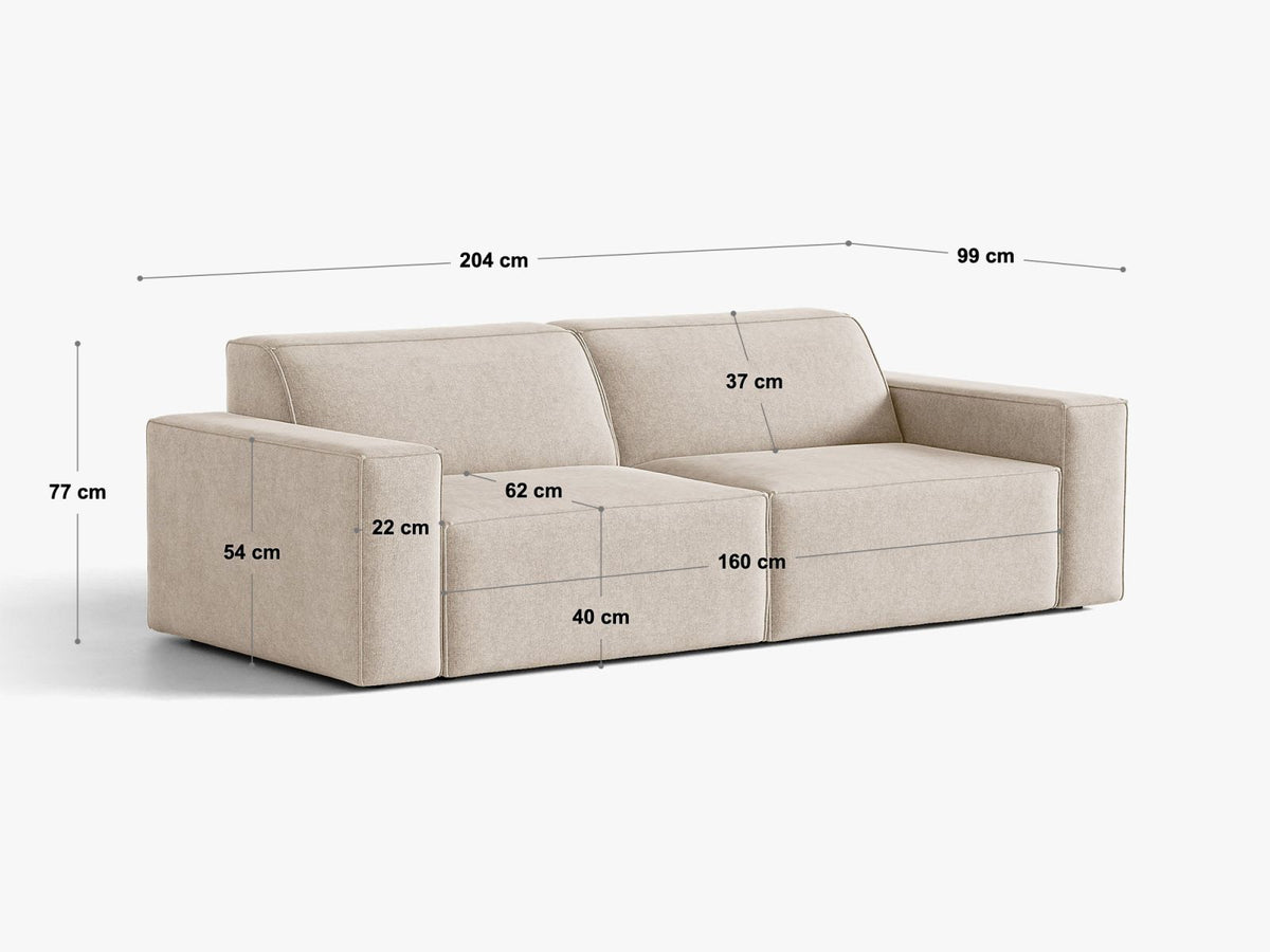 Divano Componibile Jodie, 3 Posti, 99x204x77
