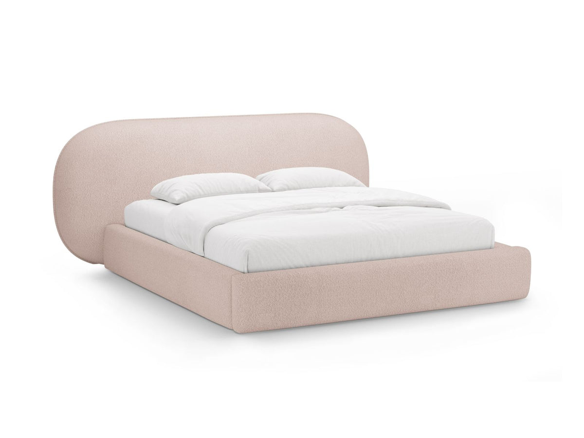 Letto Contenitore con Testata Ovalo - Rosa Cipria 180x200