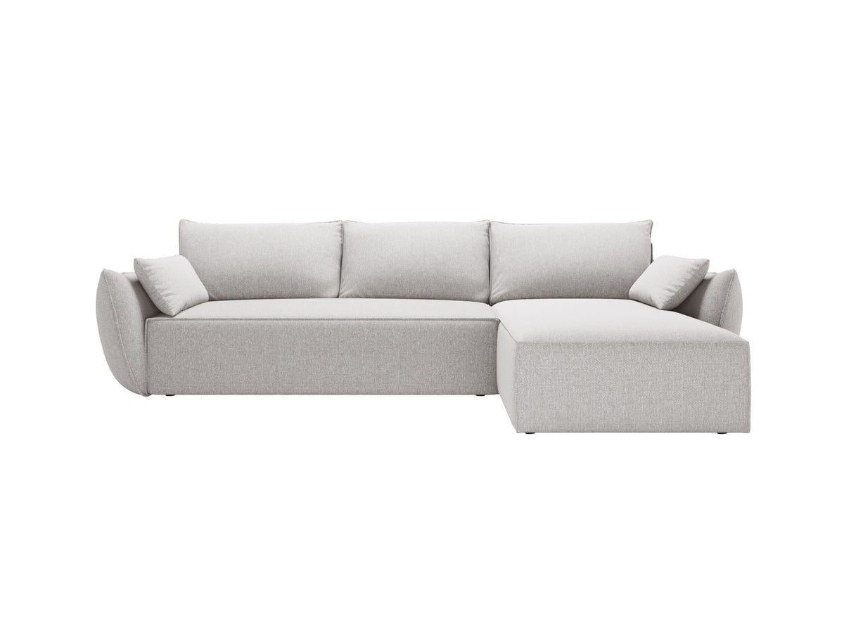 Divano Angolare Destro Letto con Contenitore, "Kaelle", 4 Posti, 252x165x87 - Grigio