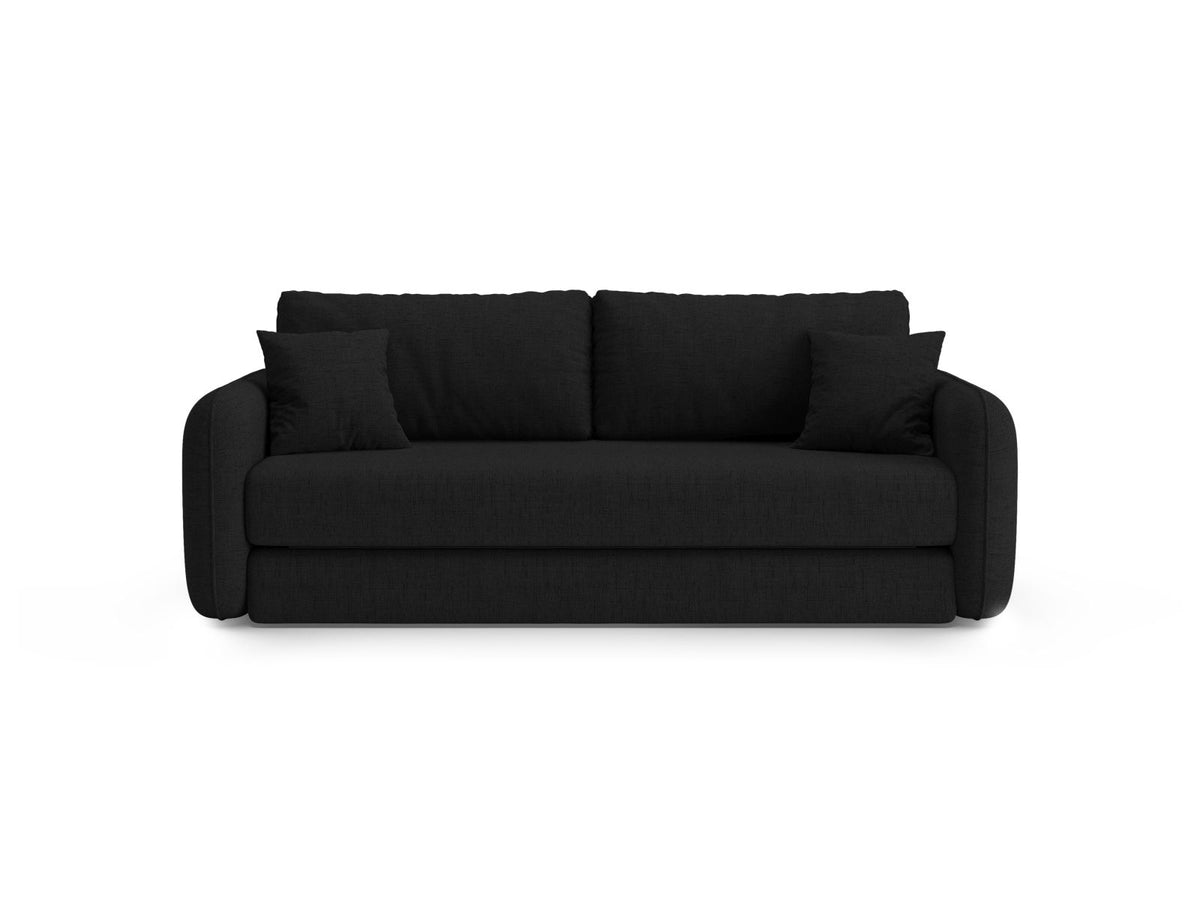 Divano con Funzione Letto, "Dormi", 3 Posti, 225x94x87 - Nero