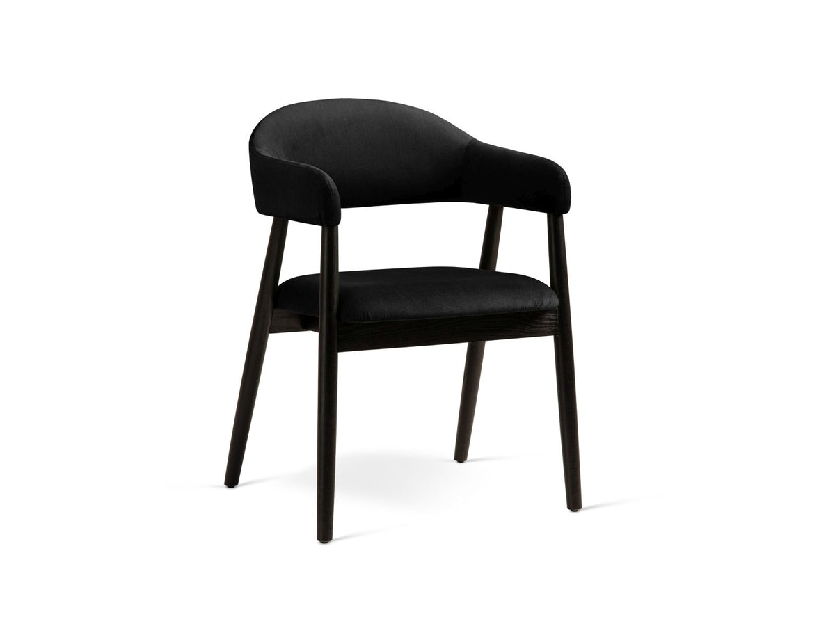 Sedia in Velluto, "Adra", 1 Posto, 56x59x77 - Nero