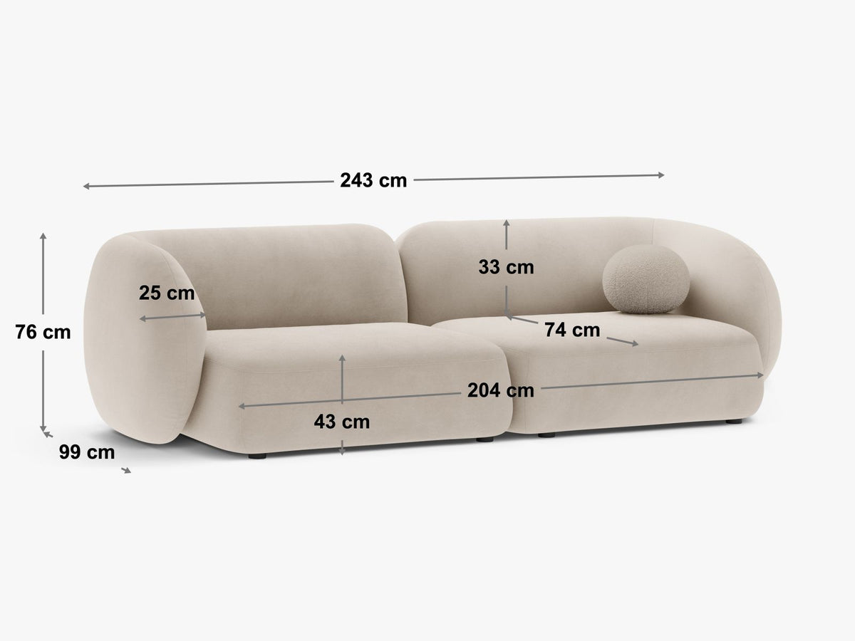 Divano Componibile Kate, 4 Posti, 99x243x76
