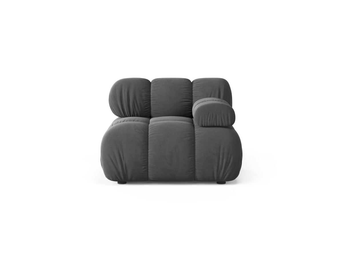 Modulo Destro in Velluto, "Bellis", 1 Posto, 94x94x70 - Grigio