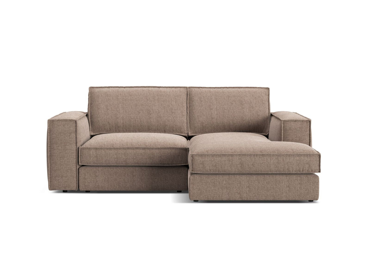 Divano Angolare Modulare Destro, "Pola", 2 Posti, 226x158x88 - Marrone Chiaro